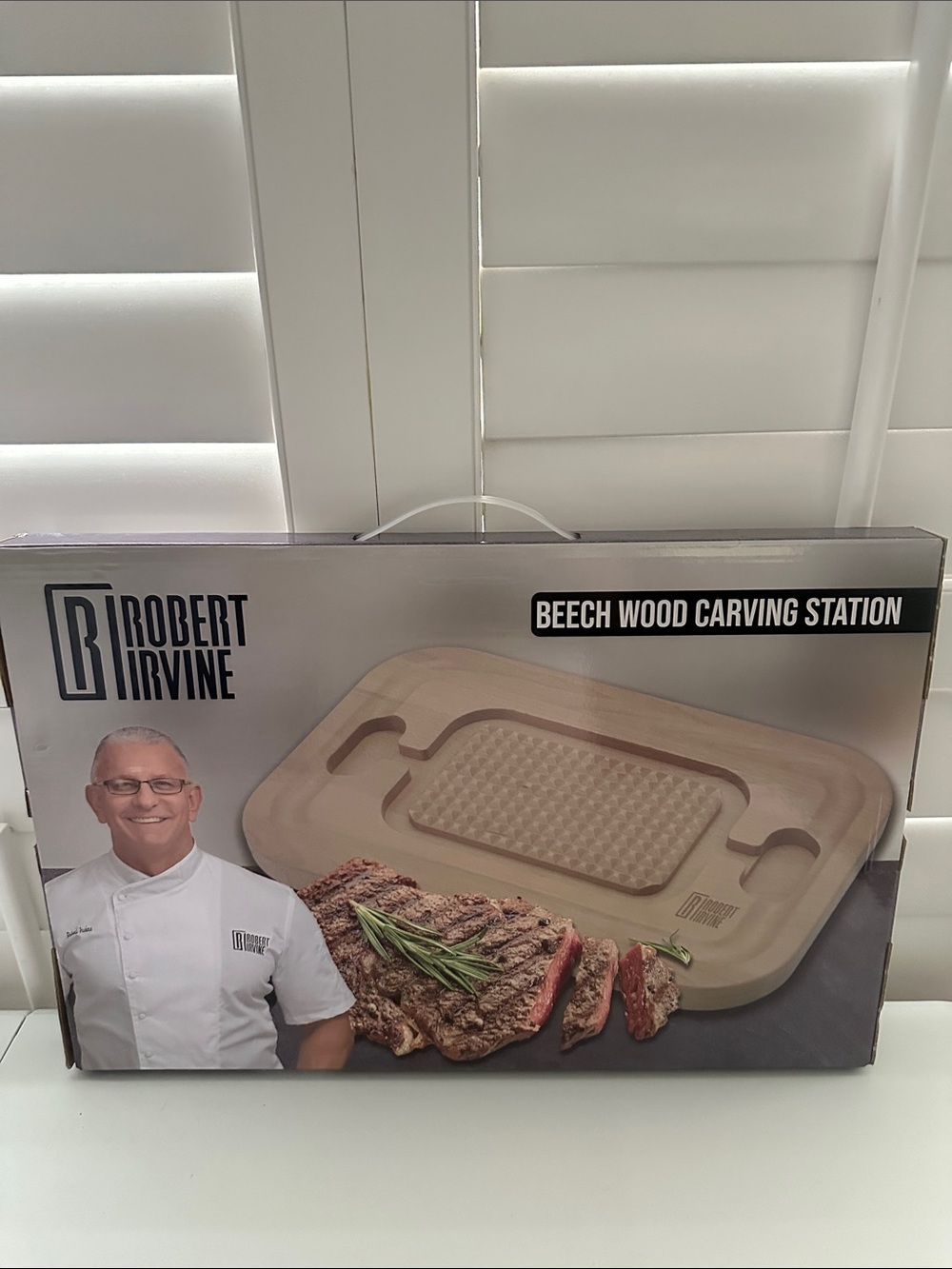 Robert Irvine Beech Wood Carving Station - Natural Wood